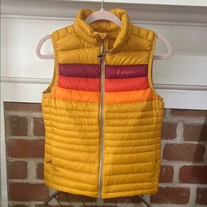 Cotopaxi Mustard and Red Puffer Vest